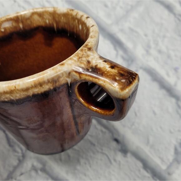 Vintage Hull Retro Diner Style Brown Drip Glaze Mug OvenProof USA - Picture 6 of 12